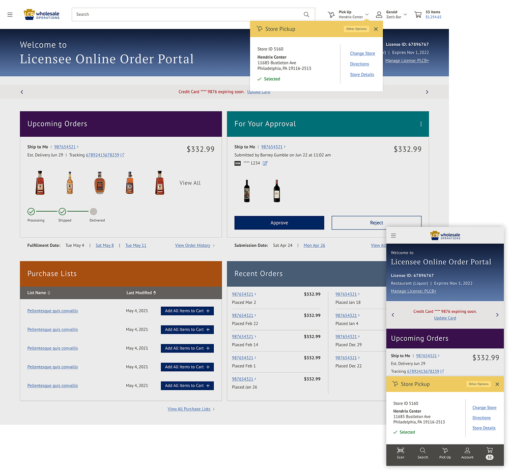 The redesigned LOOP dashboard shown on both desktop and mobile, featuring quick access to orders, approvals, and shipments